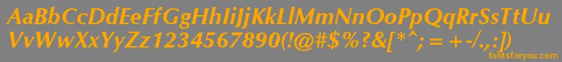 CgOmegaРџРѕР»СѓР¶РёСЂРЅС‹Р№РљСѓСЂСЃРёРІ Font – Orange Fonts on Gray Background