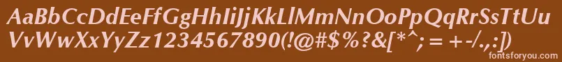 CgOmegaРџРѕР»СѓР¶РёСЂРЅС‹Р№РљСѓСЂСЃРёРІ Font – Pink Fonts on Brown Background