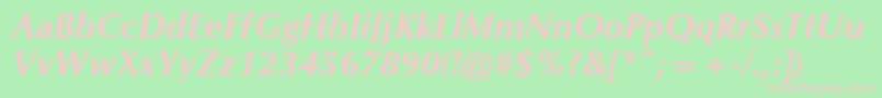 CgOmegaРџРѕР»СѓР¶РёСЂРЅС‹Р№РљСѓСЂСЃРёРІ Font – Pink Fonts on Green Background