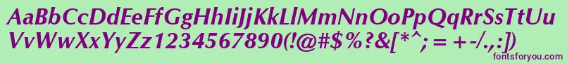 CgOmegaРџРѕР»СѓР¶РёСЂРЅС‹Р№РљСѓСЂСЃРёРІ Font – Purple Fonts on Green Background