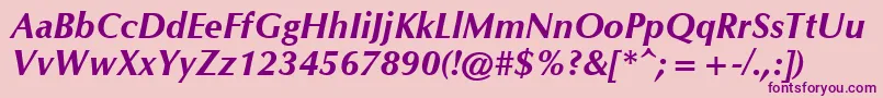 CgOmegaРџРѕР»СѓР¶РёСЂРЅС‹Р№РљСѓСЂСЃРёРІ Font – Purple Fonts on Pink Background