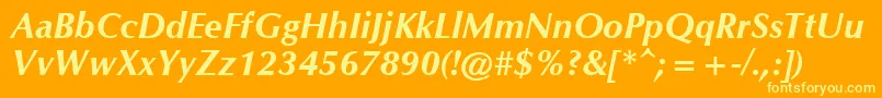 CgOmegaРџРѕР»СѓР¶РёСЂРЅС‹Р№РљСѓСЂСЃРёРІ Font – Yellow Fonts on Orange Background