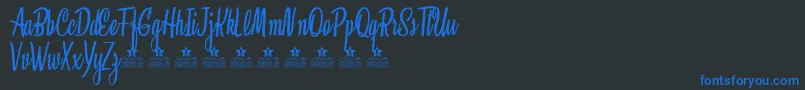 フォントClaricePersonalUse – 黒い背景に青い文字