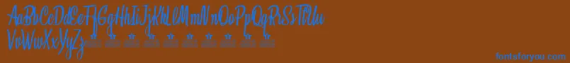 Шрифт ClaricePersonalUse – синие шрифты на коричневом фоне