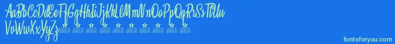 ClaricePersonalUse Font – Green Fonts on Blue Background