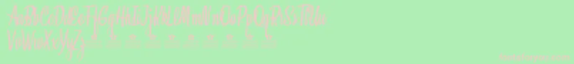 ClaricePersonalUse-fontti – vaaleanpunaiset fontit vihreällä taustalla