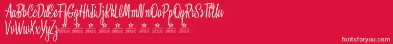 ClaricePersonalUse Font – Pink Fonts on Red Background