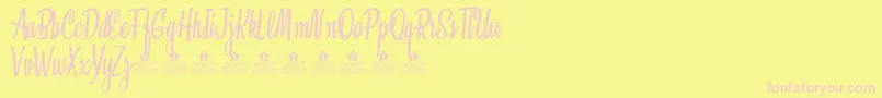 ClaricePersonalUse Font – Pink Fonts on Yellow Background