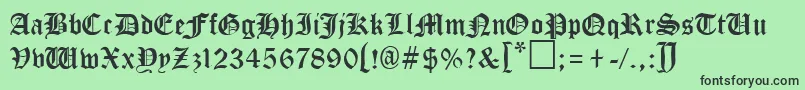 CoaciaRegular Font – Black Fonts on Green Background