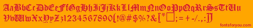 CoaciaRegular Font – Red Fonts on Orange Background