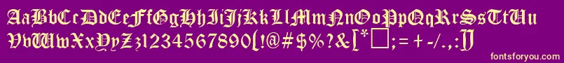 CoaciaRegular Font – Yellow Fonts on Purple Background