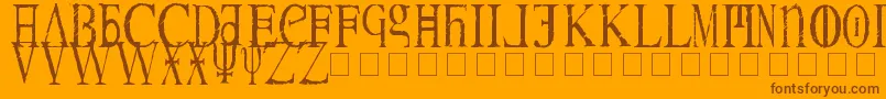 Magnav Font – Brown Fonts on Orange Background
