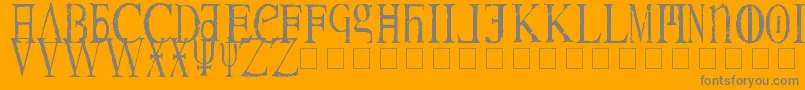 Magnav-Schriftart – Graue Schriften auf orangefarbenem Hintergrund