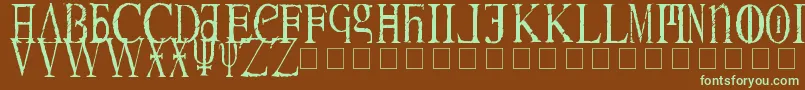 Magnav Font – Green Fonts on Brown Background