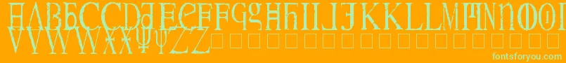 Magnav Font – Green Fonts on Orange Background