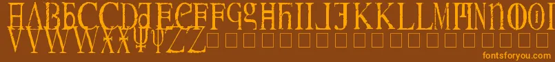 Magnav Font – Orange Fonts on Brown Background