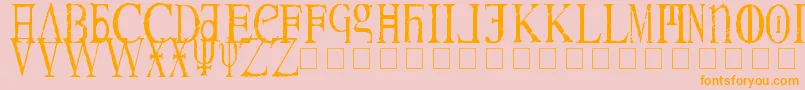 Magnav-Schriftart – Orangefarbene Schriften auf rosa Hintergrund