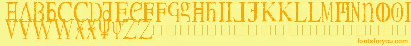 Magnav Font – Orange Fonts on Yellow Background