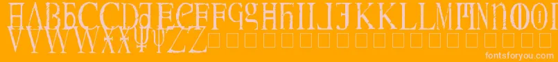 Magnav Font – Pink Fonts on Orange Background