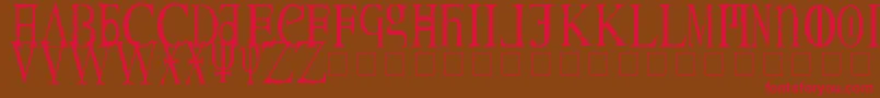 Magnav Font – Red Fonts on Brown Background