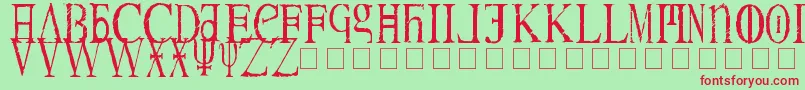 Magnav Font – Red Fonts on Green Background