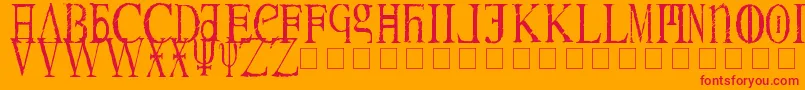 Magnav Font – Red Fonts on Orange Background