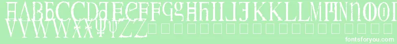 Magnav Font – White Fonts on Green Background
