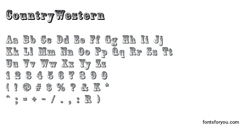 Шрифт CountryWestern – алфавит, цифры, специальные символы