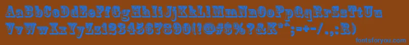 CountryWestern Font – Blue Fonts on Brown Background