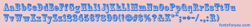 フォントCountryWestern – ピンクの背景に青い文字