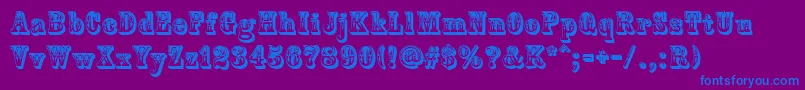 フォントCountryWestern – 紫色の背景に青い文字