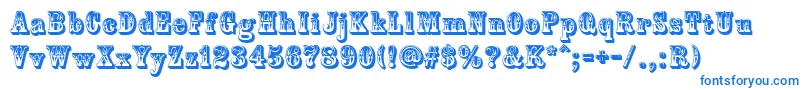 Шрифт CountryWestern – синие шрифты на белом фоне