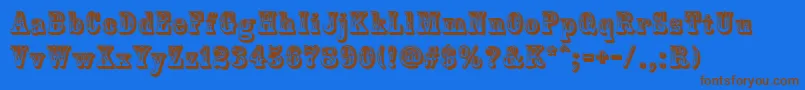 Шрифт CountryWestern – коричневые шрифты на синем фоне