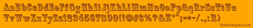 Шрифт CountryWestern – коричневые шрифты на оранжевом фоне