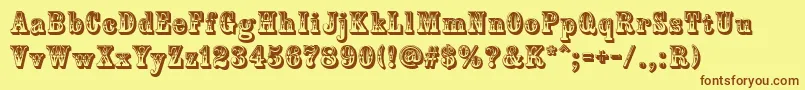 CountryWestern Font – Brown Fonts on Yellow Background
