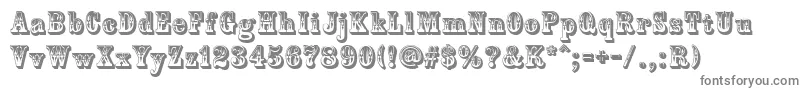 CountryWestern-fontti – harmaat kirjasimet valkoisella taustalla