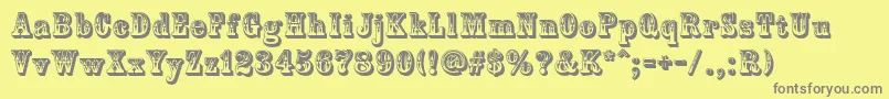 CountryWestern-fontti – harmaat kirjasimet keltaisella taustalla