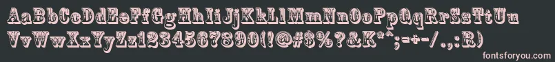 CountryWestern-fontti – vaaleanpunaiset fontit mustalla taustalla