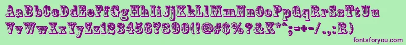 Шрифт CountryWestern – фиолетовые шрифты на зелёном фоне