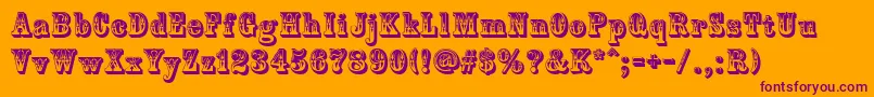 Шрифт CountryWestern – фиолетовые шрифты на оранжевом фоне