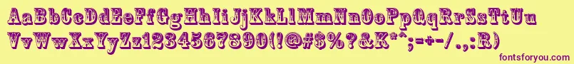 CountryWestern-fontti – violetit fontit keltaisella taustalla