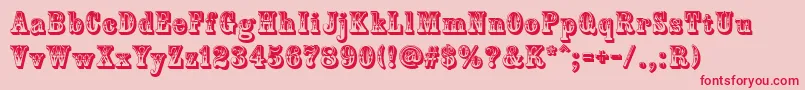 フォントCountryWestern – ピンクの背景に赤い文字