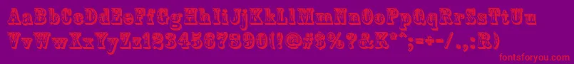 フォントCountryWestern – 紫の背景に赤い文字