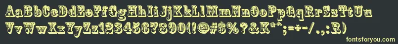 CountryWestern-fontti – keltaiset fontit mustalla taustalla