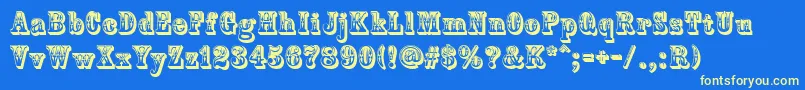 CountryWestern Font – Yellow Fonts on Blue Background