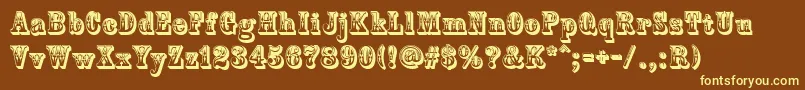 CountryWestern Font – Yellow Fonts on Brown Background