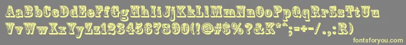 CountryWestern-fontti – keltaiset fontit harmaalla taustalla