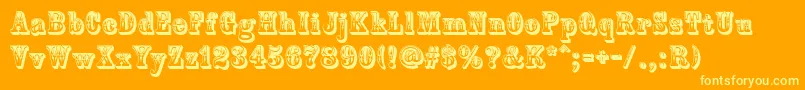 フォントCountryWestern – オレンジの背景に黄色の文字