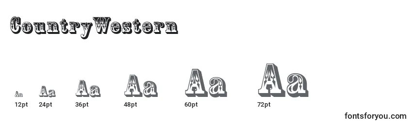 CountryWestern Font Sizes