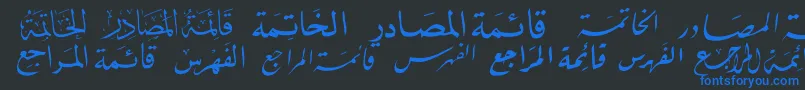 McsBookTitle3-Schriftart – Blaue Schriften auf schwarzem Hintergrund